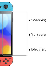 NoXx Hoesje Geschikt voor Nintendo Switch OLED Case Hoes Hard Cover Koord Met Screenprotector - Hoes Geschikt voor Nintendo Switch OLED Hoes - Grijs
