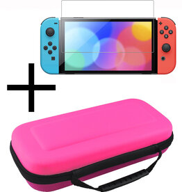 NoXx NoXx Nintendo Switch Hoesje Handvat Met Screenprotector - Roze