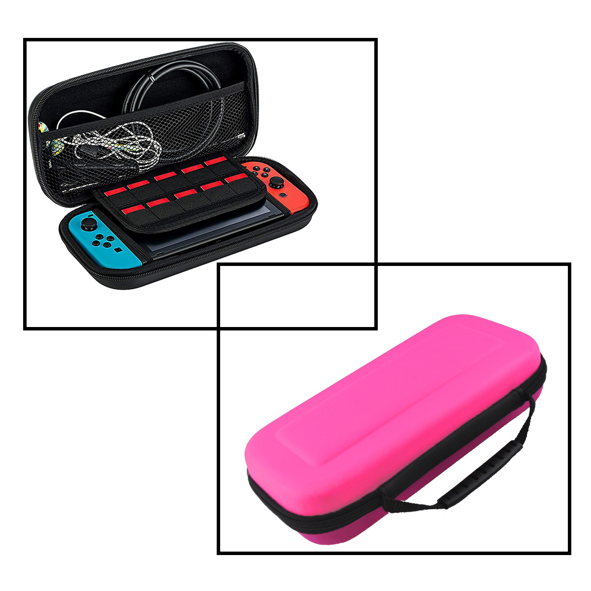 NoXx Hoesje Geschikt voor Nintendo Switch Case Hoes Hard Cover Met Screenprotector - Hoes Geschikt voor Nintendo Switch Hoes - Roze
