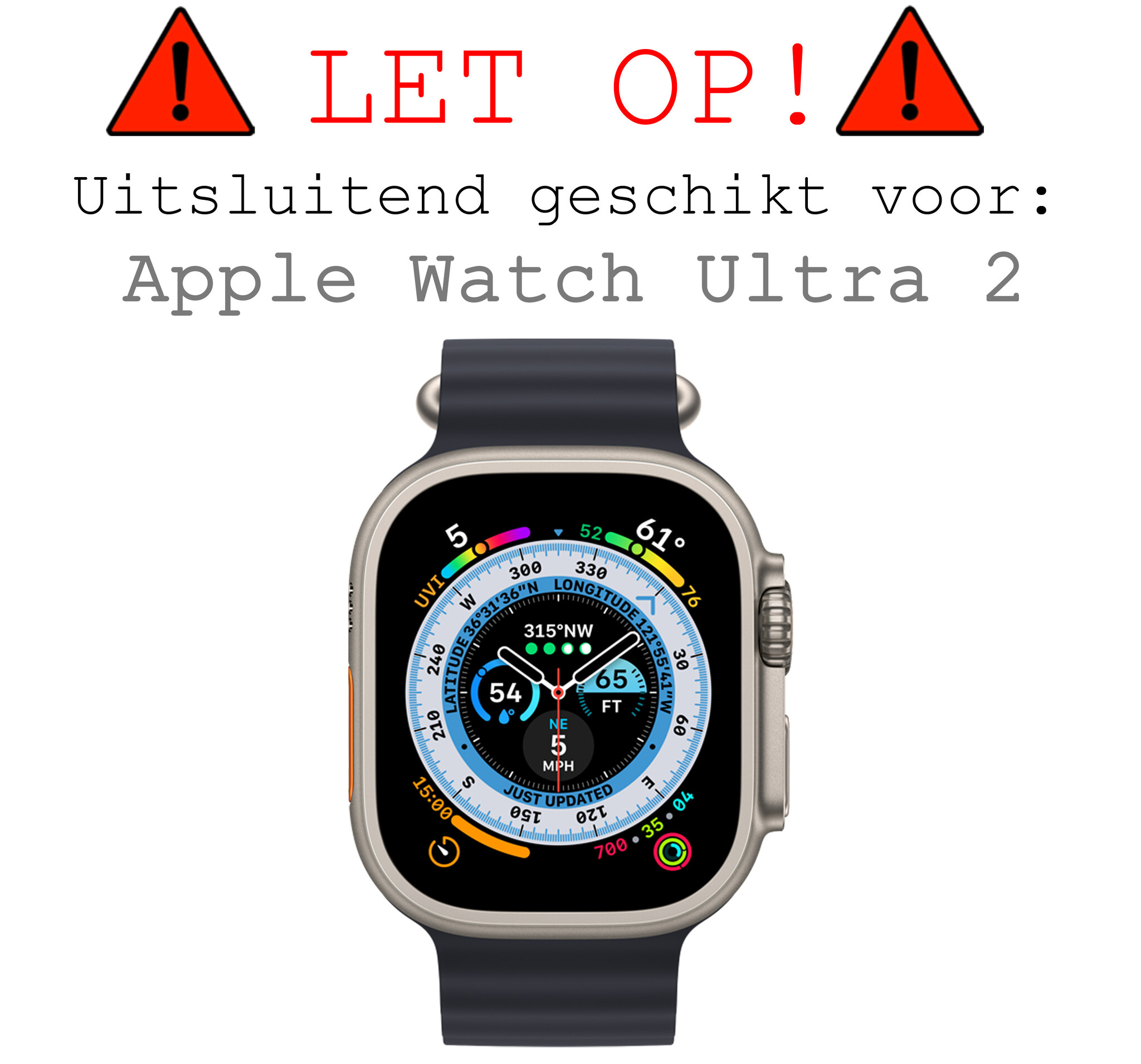 BASEY. Screenprotector Geschikt voor Apple Watch Ultra 2 Screenprotector Tempered Glass Beschermglas - Screenprotector Geschikt voor Apple Watch Ultra 2 (49 mm) Screen Protector