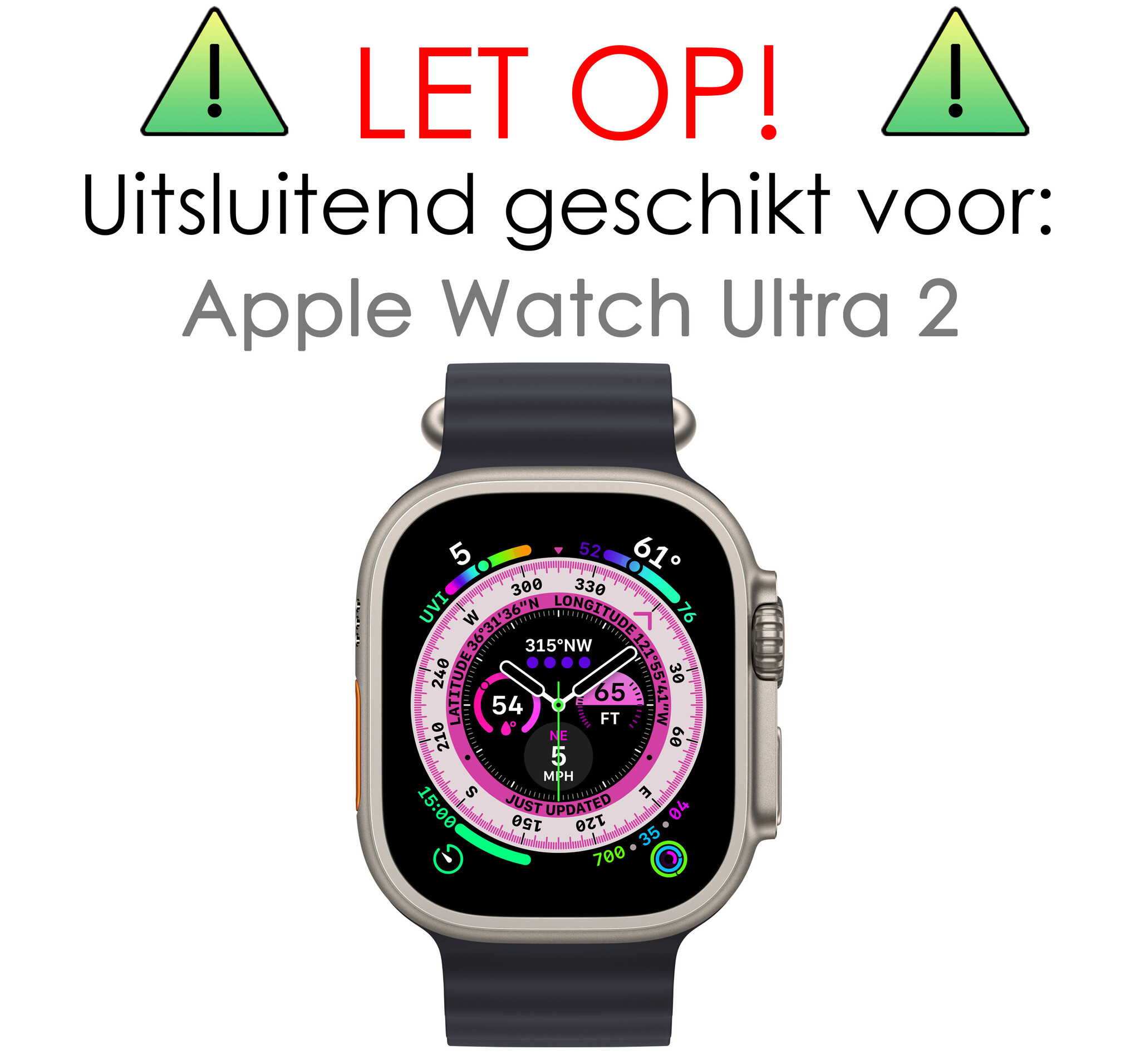 NoXx Screenprotector Geschikt voor Apple Watch Ultra 2 Screenprotector Tempered Glass Gehard Glas