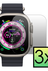 NoXx Screenprotector Geschikt voor Apple Watch Ultra 2 Screenprotector Tempered Glass Gehard Glas - 3x