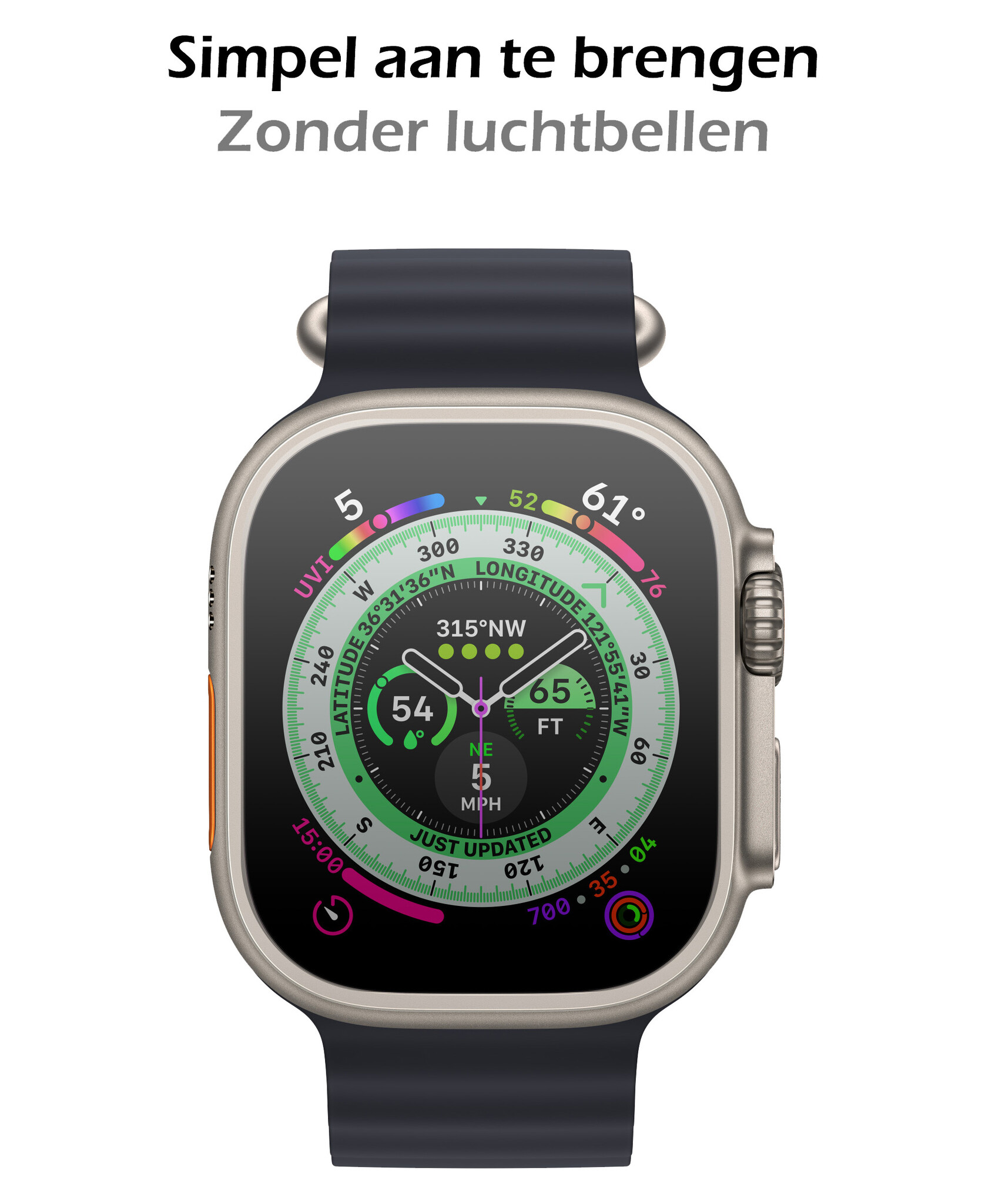 Nomfy Screenprotector Geschikt voor Apple Watch Ultra 2 Screenprotector Bescherm Glas - Screen Protector Geschikt voor Apple Watch Ultra 2 (49 mm) Screenprotector Tempered Glass - 3 PACK