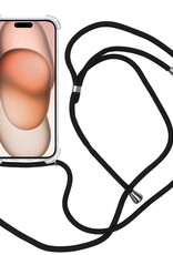 Nomfy Hoesje Geschikt voor iPhone 15 Pro Hoesje Shock Proof Transparant Met Telefoonketting Case Shock Koord - Hoesje Geschikt voor iPhone 15 Pro Shock Proof Case Met Koord - Transparant