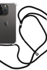 Nomfy Hoesje Geschikt voor iPhone 15 Pro Hoesje Shock Proof Transparant Met Telefoonketting Case Shock Koord - Hoesje Geschikt voor iPhone 15 Pro Shock Proof Case Met Koord - Transparant