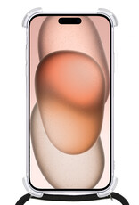 Nomfy Hoesje Geschikt voor iPhone 15 Pro Hoesje Shock Proof Transparant Met Telefoonketting Case Shock Koord - Hoesje Geschikt voor iPhone 15 Pro Shock Proof Case Met Koord - Transparant