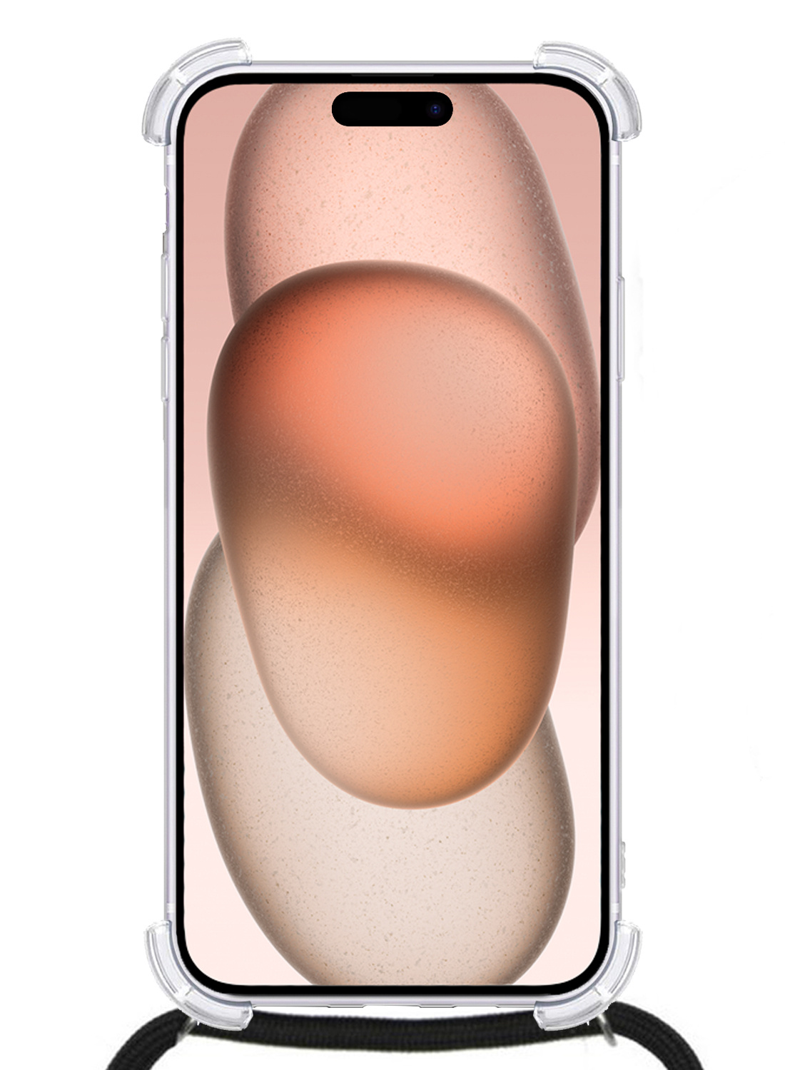 Nomfy Hoesje Geschikt voor iPhone 15 Pro Max Hoesje Shock Proof Transparant Met Telefoonketting Case Shock Koord - Hoesje Geschikt voor iPhone 15 Pro Max Shock Proof Case Met Koord - Transparant