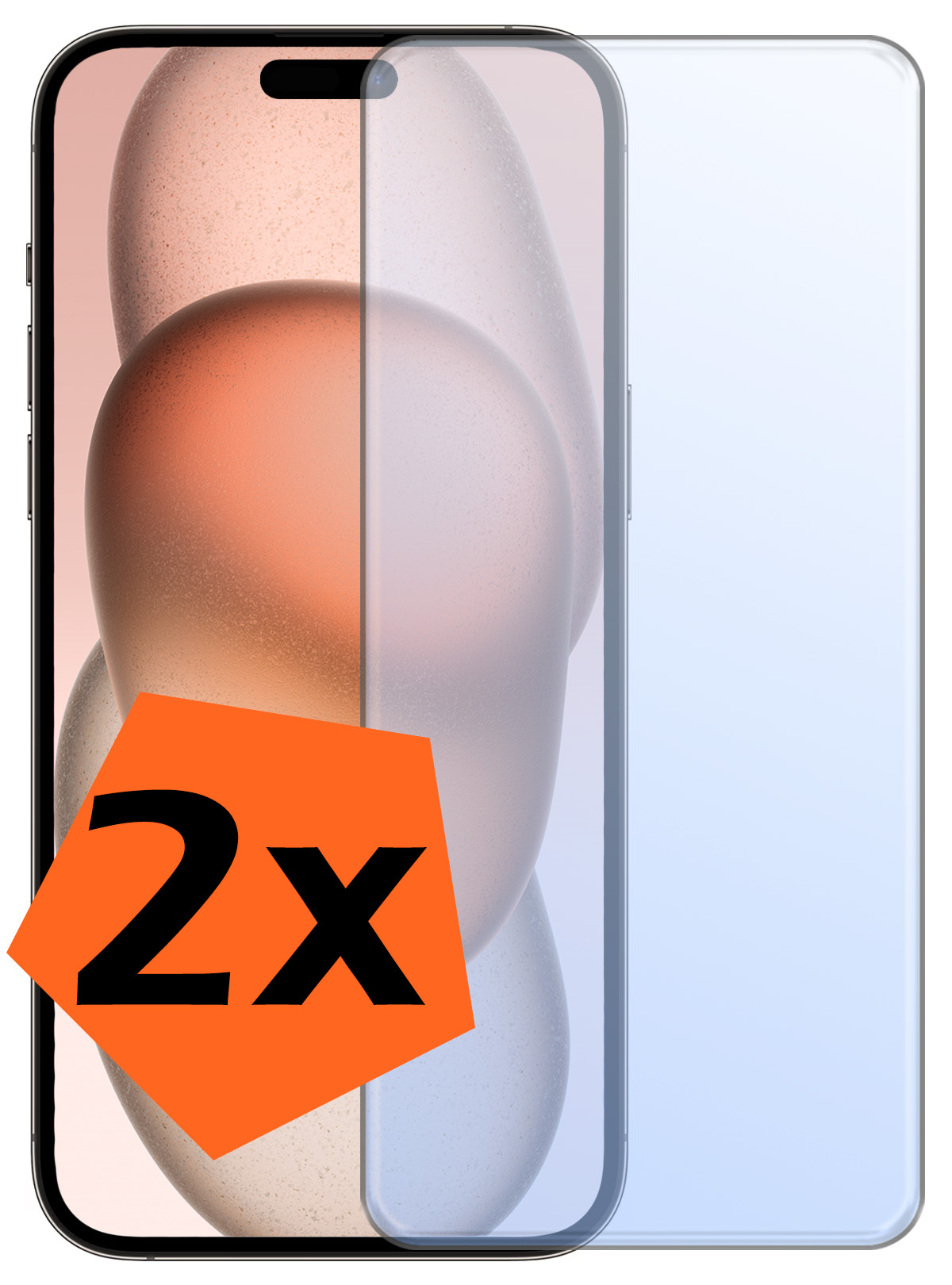 Nomfy Screenprotector Geschikt voor iPhone 15 Screenprotector Bescherm Glas Tempered Glass - Screenprotector Geschikt voor iPhone 15 Screen Protector - 2 PACK