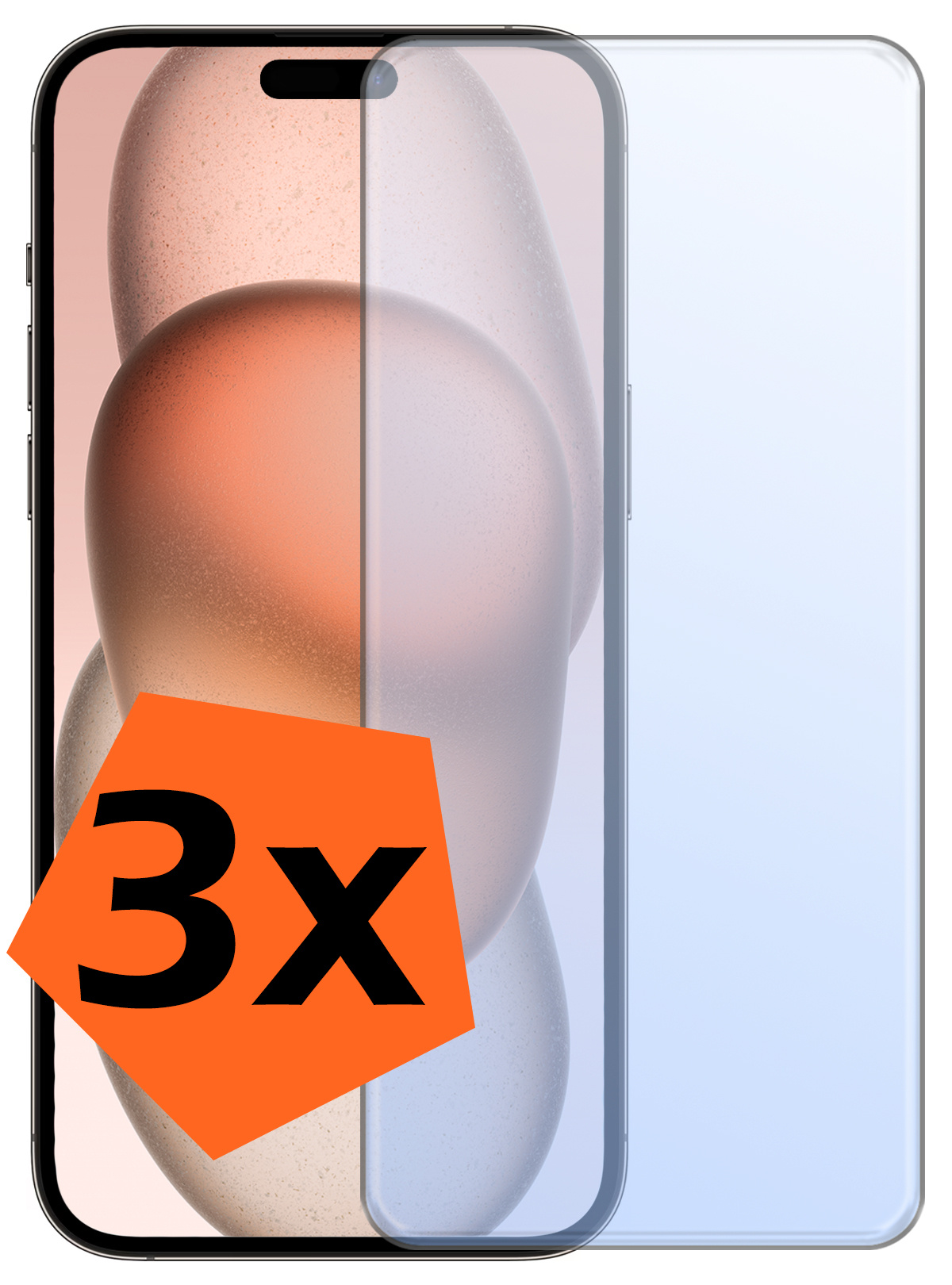 Nomfy Screenprotector Geschikt voor iPhone 15 Plus Screenprotector Bescherm Glas Tempered Glass - Screenprotector Geschikt voor iPhone 15 Plus Screen Protector - 3 PACK