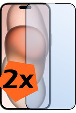 Nomfy Screenprotector Geschikt voor iPhone 15 Screenprotector Bescherm Glas - Screenprotector Geschikt voor iPhone 15 Screen Protector Tempered Glass Full Screen Full Cover - 2 PACK