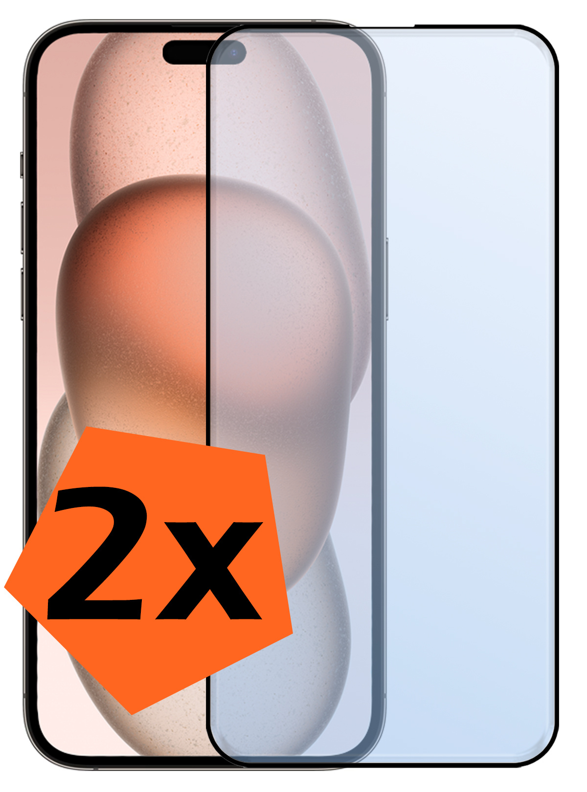 Nomfy Screenprotector Geschikt voor iPhone 15 Screenprotector Bescherm Glas - Screenprotector Geschikt voor iPhone 15 Screen Protector Tempered Glass Full Screen Full Cover - 2 PACK