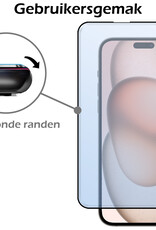 Nomfy Screenprotector Geschikt voor iPhone 15 Screenprotector Bescherm Glas - Screenprotector Geschikt voor iPhone 15 Screen Protector Tempered Glass Full Screen Full Cover - 2 PACK