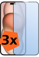 Nomfy Screenprotector Geschikt voor iPhone 15 Pro Max Screenprotector Bescherm Glas - Screenprotector Geschikt voor iPhone 15 Pro Max Screen Protector Tempered Glass Full Screen Full Cover - 3 PACK
