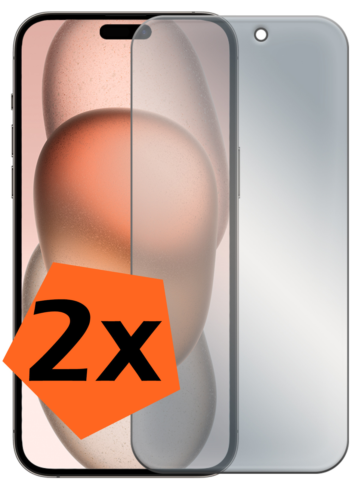 Nomfy Screenprotector Geschikt voor iPhone 15 Screenprotector Privacy Bescherm Glas - Screenprotector Geschikt voor iPhone 15 Privacy Screenprotector Tempered Glass - 2 PACK