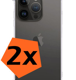 Nomfy Nomfy iPhone 15 Pro Hoesje Shockproof - Transparant - 2 PACK