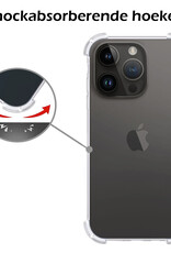 Nomfy Hoesje Geschikt voor iPhone 15 Pro Hoesje Shock Proof Cover Case Shockproof - Hoes Geschikt voor iPhone 15 Pro Hoes Siliconen Back Case - Transparant - 2 PACK