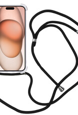 Nomfy Hoesje Geschikt voor iPhone 15 Plus Hoesje Shock Proof Transparant Met Telefoonketting Case Shock Koord - Hoesje Geschikt voor iPhone 15 Plus Shock Proof Case Met Koord - Transparant