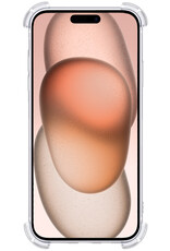 Nomfy Hoesje Geschikt voor iPhone 15 Plus Hoesje Pasjeshouder Shockproof Pas Houder - Hoesje Geschikt voor iPhone 15 Plus Hoes Met Kaarthouder - Transparant - 2 PACK