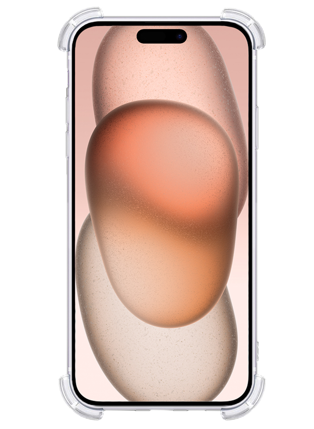 Nomfy Hoesje Geschikt voor iPhone 15 Pro Hoesje Pasjeshouder Shockproof Pas Houder - Hoesje Geschikt voor iPhone 15 Pro Hoes Met Kaarthouder - Transparant - 2 PACK