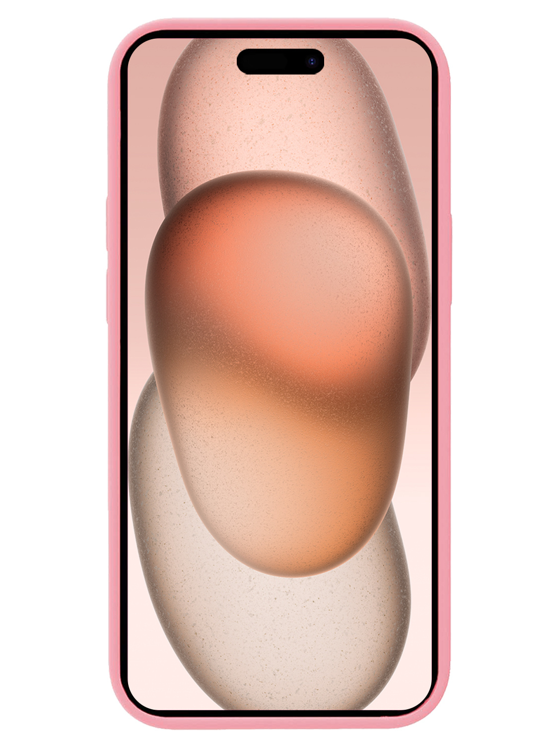 Nomfy Hoesje Geschikt voor iPhone 15 Hoesje Siliconen Cover Case - Hoes Geschikt voor iPhone 15 Hoes Back Case - Lichtroze