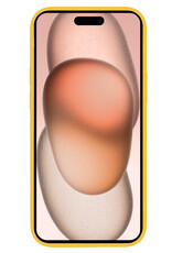 Nomfy Hoesje Geschikt voor iPhone 15 Hoesje Siliconen Cover Case - Hoes Geschikt voor iPhone 15 Hoes Back Case - 2-PACK - Geel