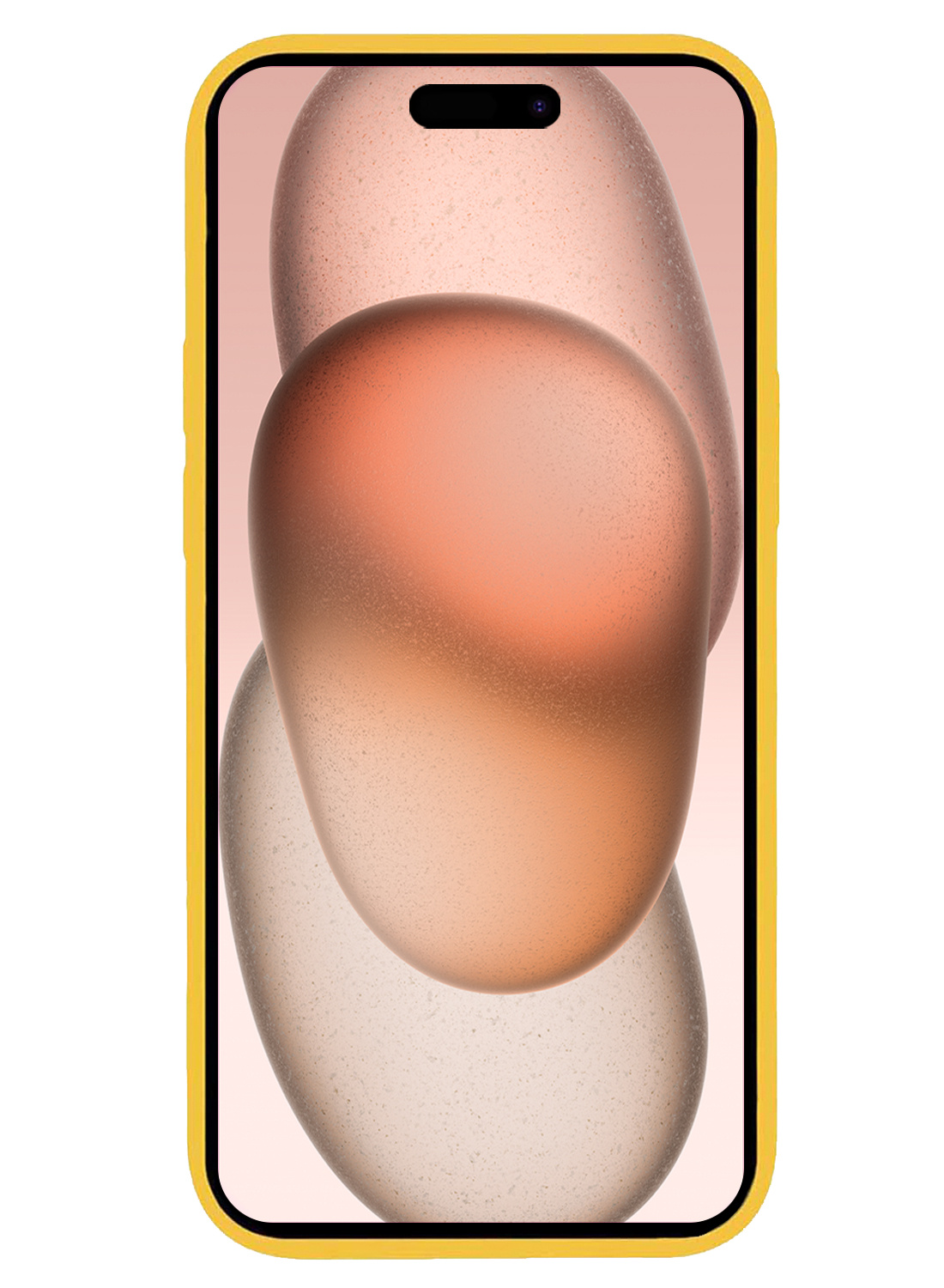 Nomfy Hoesje Geschikt voor iPhone 15 Hoesje Siliconen Cover Case - Hoes Geschikt voor iPhone 15 Hoes Back Case - 2-PACK - Geel