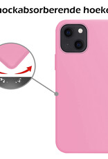 Nomfy Hoesje Geschikt voor iPhone 15 Hoesje Siliconen Cover Case - Hoes Geschikt voor iPhone 15 Hoes Back Case - 2-PACK - Lichtroze