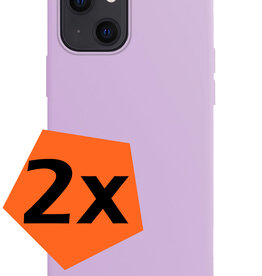 Nomfy Nomfy iPhone 15 Hoesje Siliconen - Lila - 2 PACK