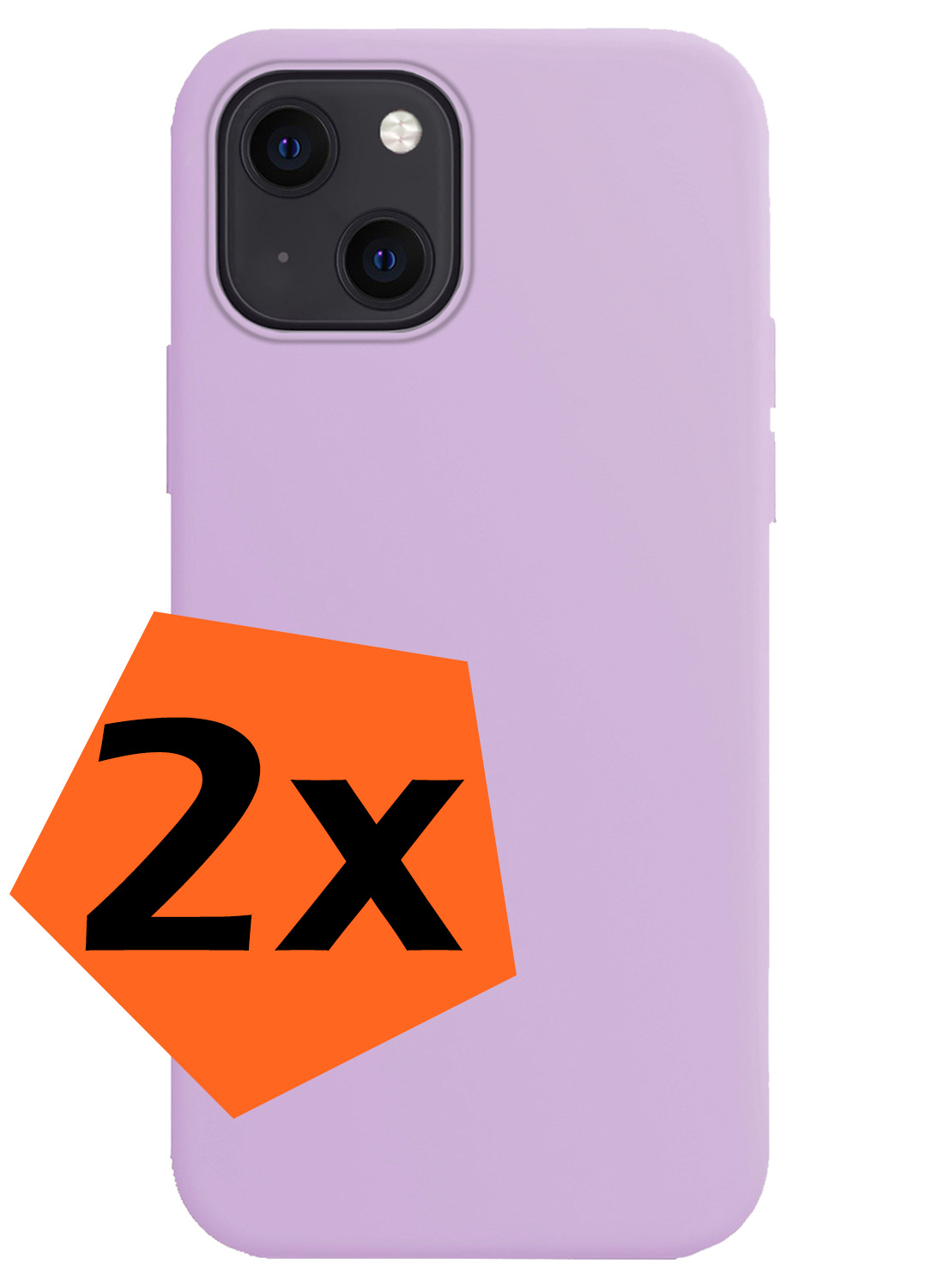 Nomfy Hoesje Geschikt voor iPhone 15 Hoesje Siliconen Cover Case - Hoes Geschikt voor iPhone 15 Hoes Back Case - 2-PACK - Lila