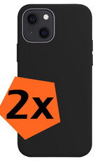 Nomfy Hoesje Geschikt voor iPhone 15 Hoesje Siliconen Cover Case - Hoes Geschikt voor iPhone 15 Hoes Back Case - 2-PACK - Zwart