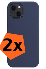 Nomfy Hoesje Geschikt voor iPhone 15 Plus Hoesje Siliconen Cover Case - Hoes Geschikt voor iPhone 15 Plus Hoes Back Case - 2-PACK - Donkerblauw