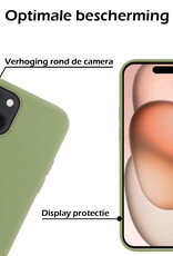 Nomfy Hoesje Geschikt voor iPhone 15 Plus Hoesje Siliconen Cover Case - Hoes Geschikt voor iPhone 15 Plus Hoes Back Case - 2-PACK - Groen