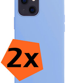 Nomfy Nomfy iPhone 15 Plus Hoesje Siliconen - Lichtblauw - 2 PACK