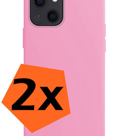 Nomfy Nomfy iPhone 15 Plus Hoesje Siliconen - Lichtroze - 2 PACK