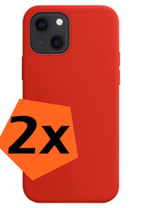 Nomfy Hoesje Geschikt voor iPhone 15 Plus Hoesje Siliconen Cover Case - Hoes Geschikt voor iPhone 15 Plus Hoes Back Case - 2-PACK - Rood