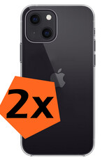 Nomfy Hoesje Geschikt voor iPhone 15 Plus Hoesje Siliconen Cover Case - Hoes Geschikt voor iPhone 15 Plus Hoes Back Case - 2-PACK - Transparant