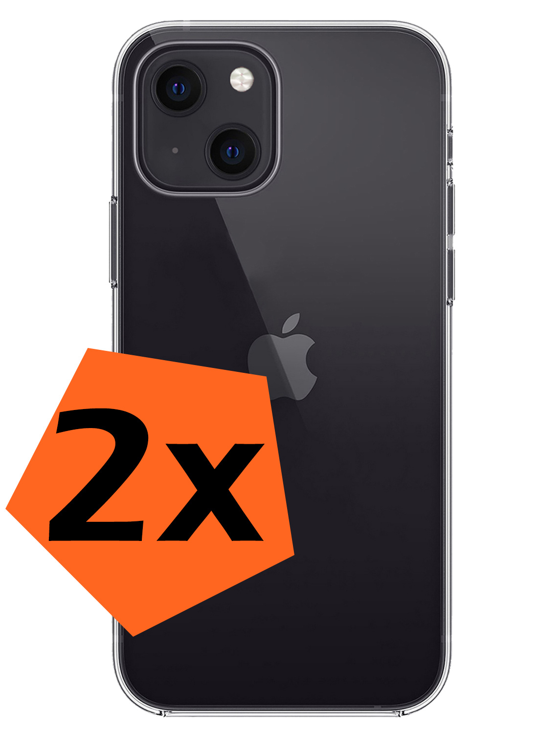Nomfy Hoesje Geschikt voor iPhone 15 Plus Hoesje Siliconen Cover Case - Hoes Geschikt voor iPhone 15 Plus Hoes Back Case - 2-PACK - Transparant