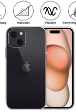 Nomfy Hoesje Geschikt voor iPhone 15 Plus Hoesje Siliconen Cover Case - Hoes Geschikt voor iPhone 15 Plus Hoes Back Case - 2-PACK - Transparant