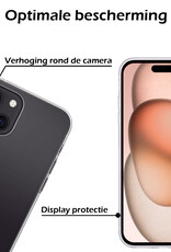 Nomfy Hoesje Geschikt voor iPhone 15 Plus Hoesje Siliconen Cover Case - Hoes Geschikt voor iPhone 15 Plus Hoes Back Case - 2-PACK - Transparant