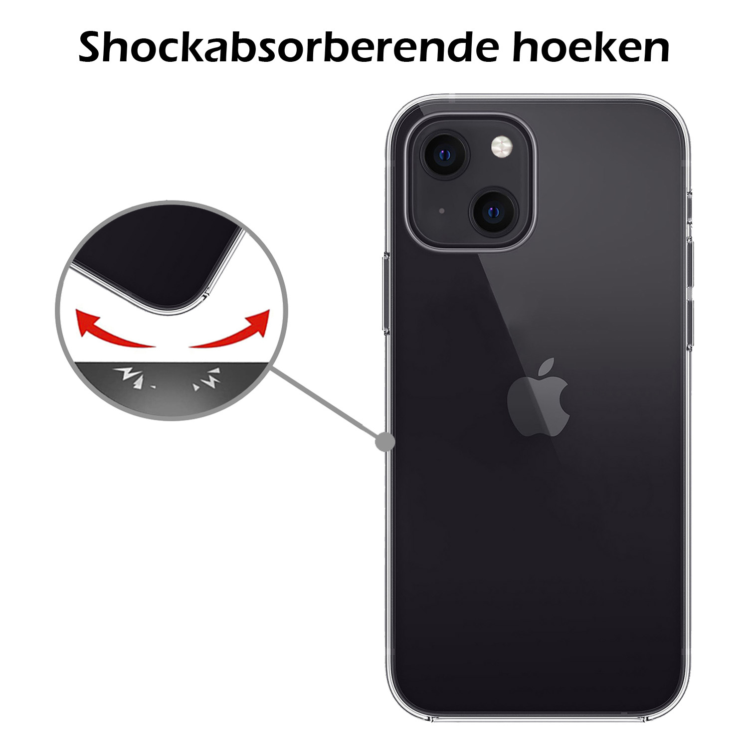 Nomfy Hoesje Geschikt voor iPhone 15 Plus Hoesje Siliconen Cover Case - Hoes Geschikt voor iPhone 15 Plus Hoes Back Case - 2-PACK - Transparant
