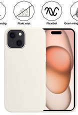 Nomfy Hoesje Geschikt voor iPhone 15 Plus Hoesje Siliconen Cover Case - Hoes Geschikt voor iPhone 15 Plus Hoes Back Case - 2-PACK - Wit
