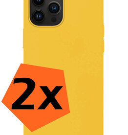 Nomfy Nomfy iPhone 15 Pro Hoesje Siliconen - Geel - 2 PACK