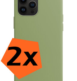 Nomfy Nomfy iPhone 15 Pro Hoesje Siliconen - Groen - 2 PACK
