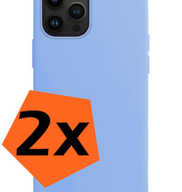 Nomfy Nomfy iPhone 15 Pro Hoesje Siliconen - Lichtblauw - 2 PACK