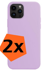 Nomfy Hoesje Geschikt voor iPhone 15 Pro Hoesje Siliconen Cover Case - Hoes Geschikt voor iPhone 15 Pro Hoes Back Case - 2-PACK - Lila