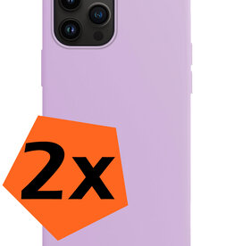 Nomfy Nomfy iPhone 15 Pro Hoesje Siliconen - Lila - 2 PACK