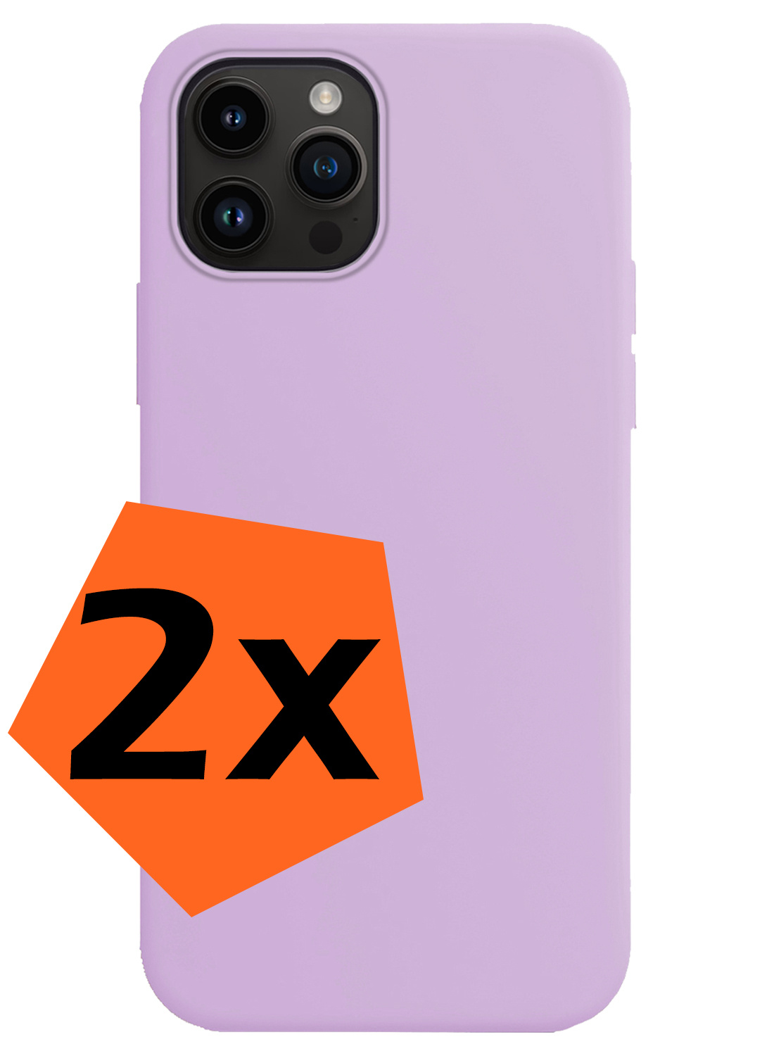 Nomfy Hoesje Geschikt voor iPhone 15 Pro Hoesje Siliconen Cover Case - Hoes Geschikt voor iPhone 15 Pro Hoes Back Case - 2-PACK - Lila