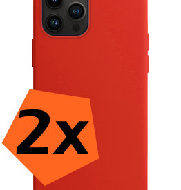 Nomfy Nomfy iPhone 15 Pro Hoesje Siliconen - Rood - 2 PACK