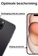 Nomfy Hoesje Geschikt voor iPhone 15 Pro Hoesje Siliconen Cover Case - Hoes Geschikt voor iPhone 15 Pro Hoes Back Case - 2-PACK - Transparant