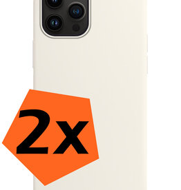 Nomfy Nomfy iPhone 15 Pro Hoesje Siliconen - Wit - 2 PACK
